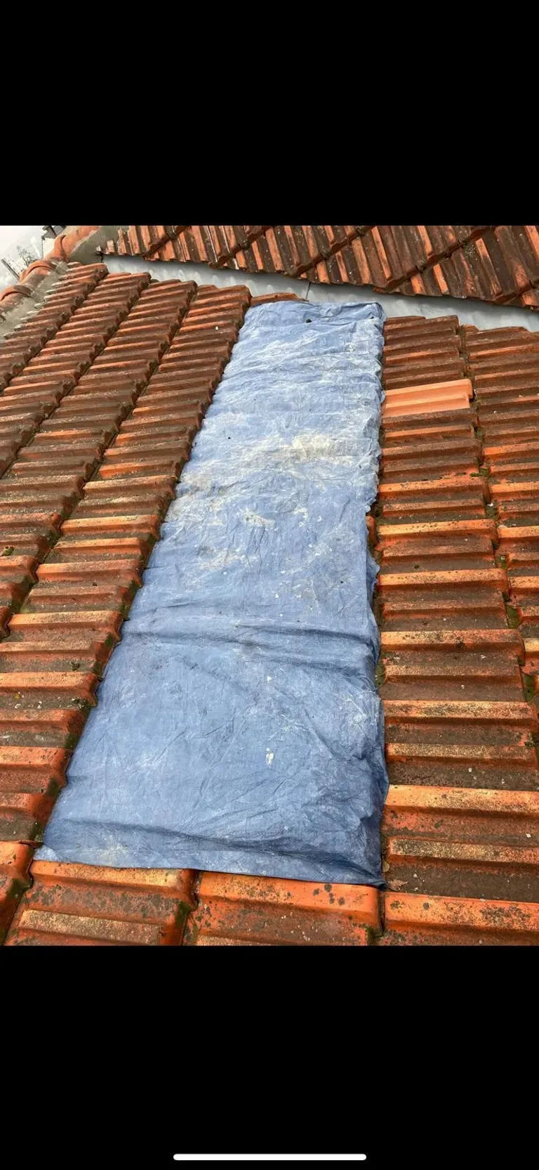 Bâchage d’urgence d’une toiture endommagée après une tempête